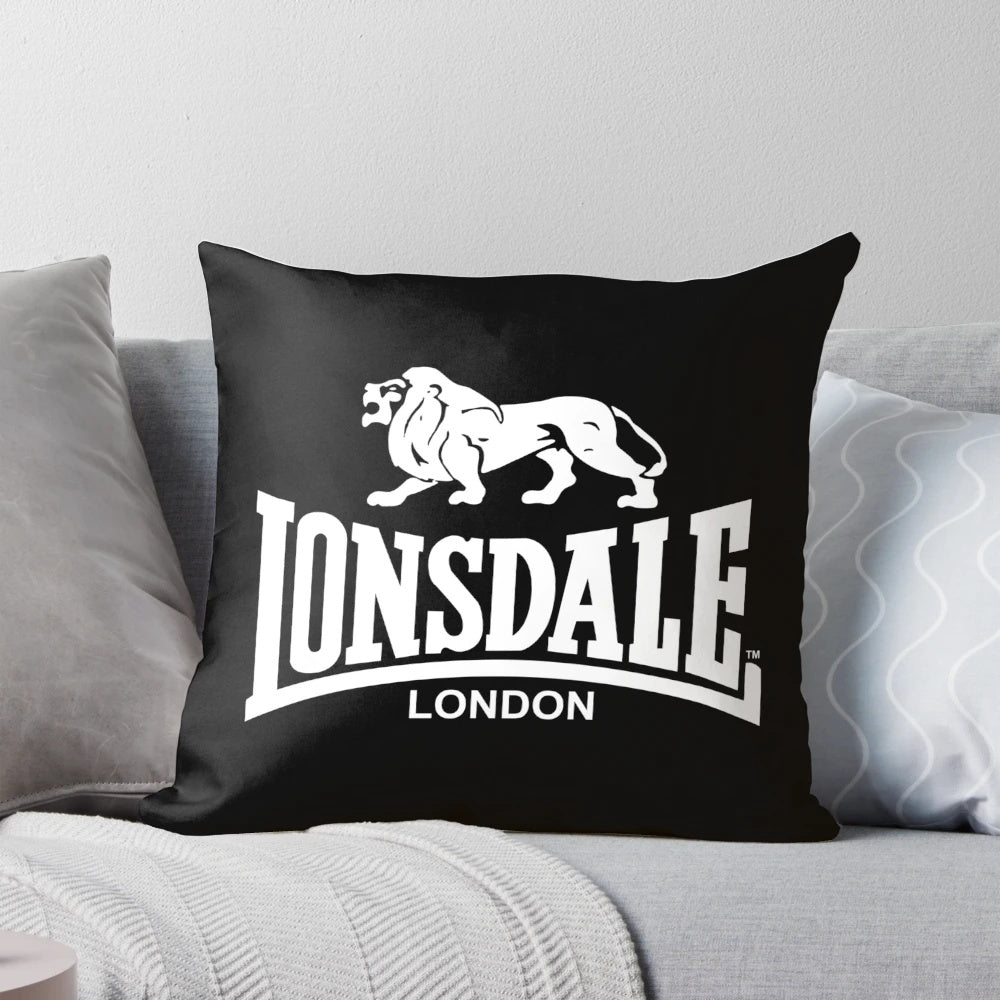 Lonsdale boxing-themed pillow with a London design