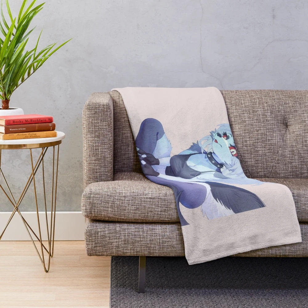 Loona inspired Helluva Boss plush blanket featuring the character