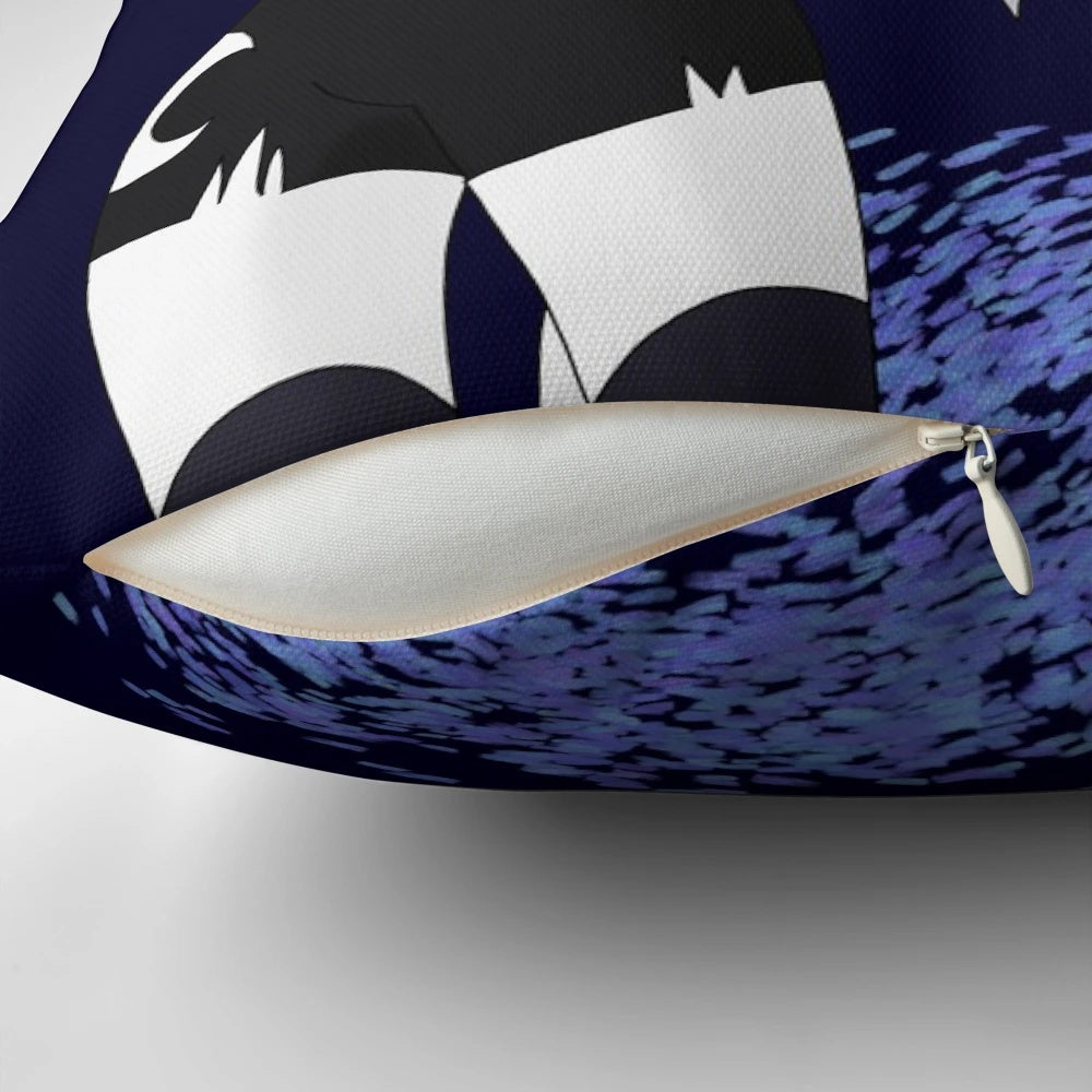 Vibrant custom pillow featuring a detailed illustration of Loona from the Helluva Boss animated series.