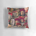 A decorative pillow featuring the character Lord Farquaad from the Shrek movie franchise.