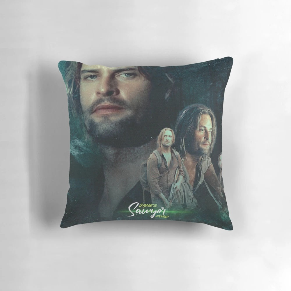 Lost TV series pillow featuring Josh Holloway as James "Sawyer" Ford