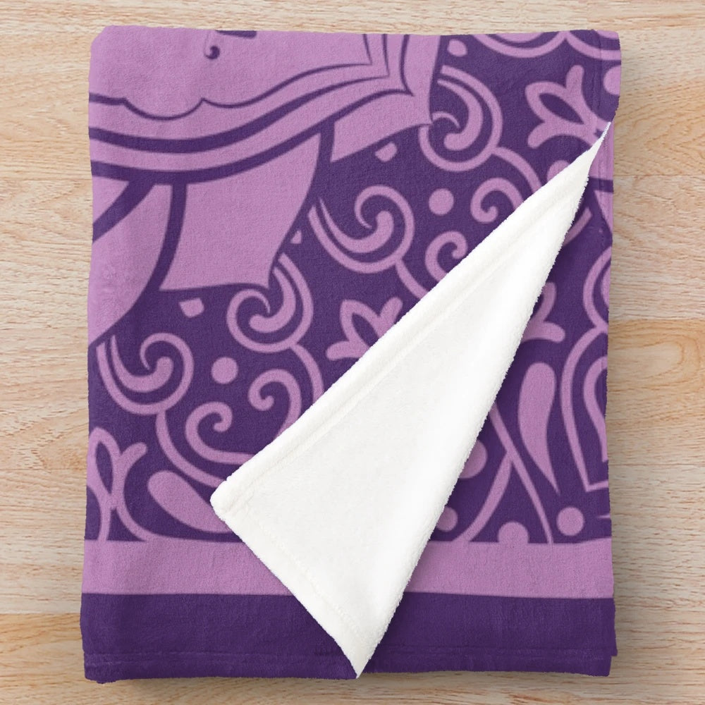 Lotus plush blanket featuring reiki principles and precepts