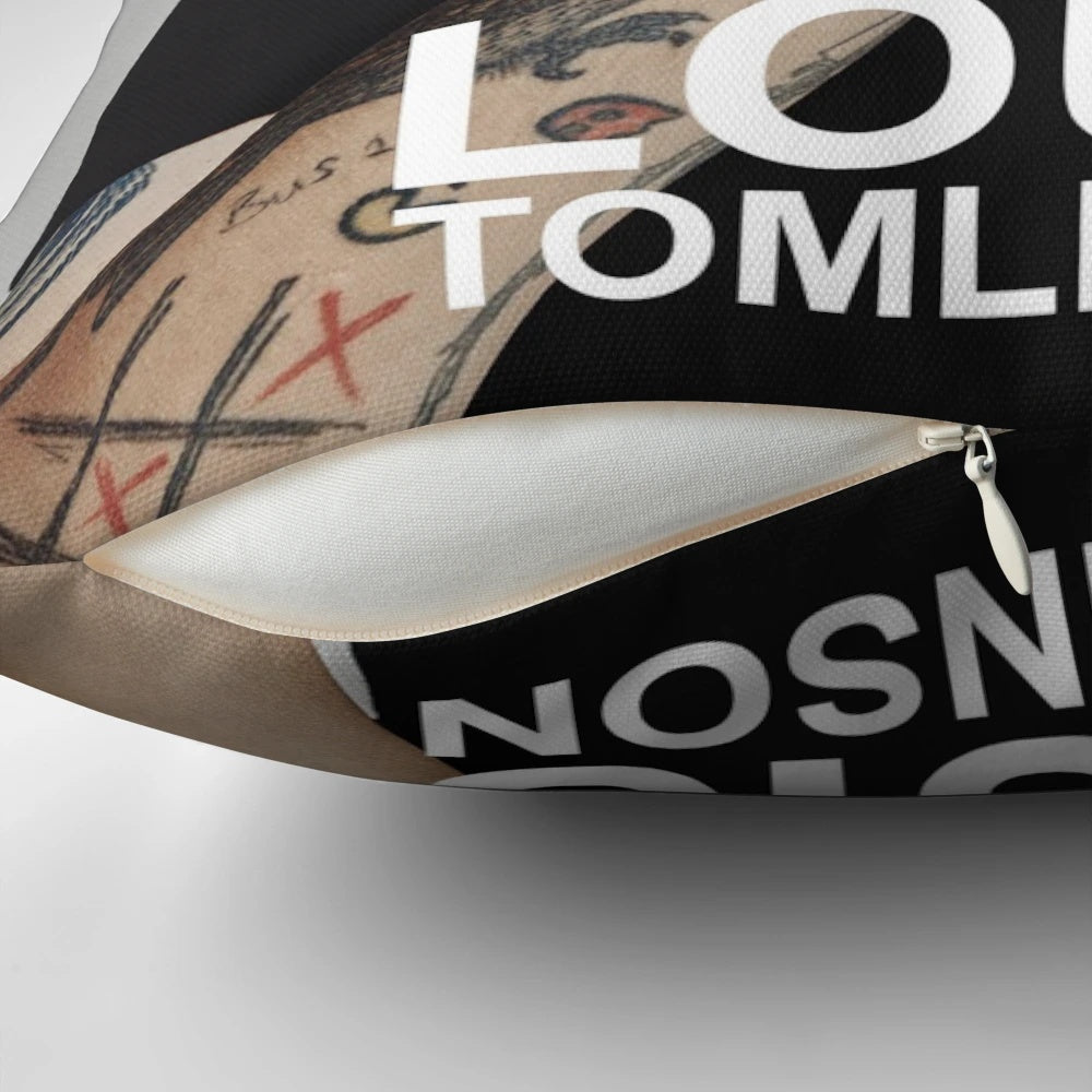 Louis Tomlinson inspired pillow design featuring world tour imagery