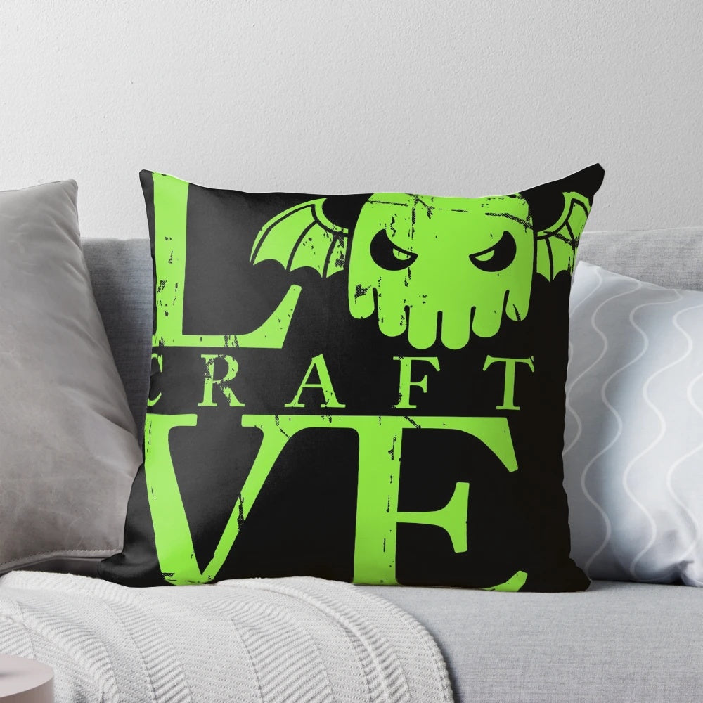 A decorative pillow featuring the iconic Cthulhu monster from H.P. Lovecraft's Cthulhu Mythos.