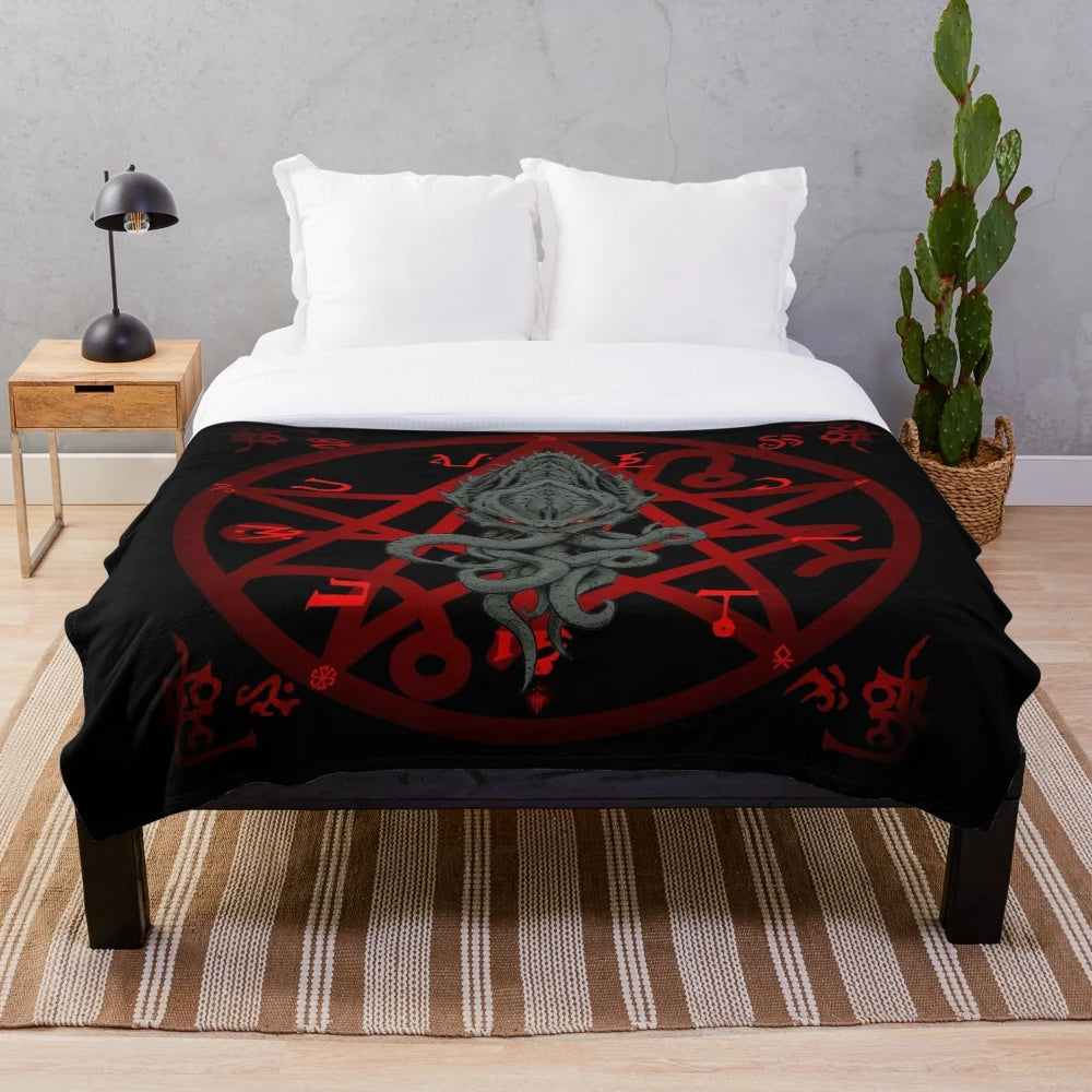 Cthulhu plush blanket with cosmic horror design