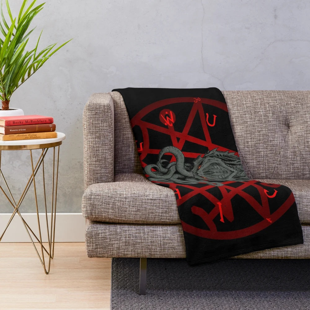 Cthulhu plush blanket with cosmic horror design