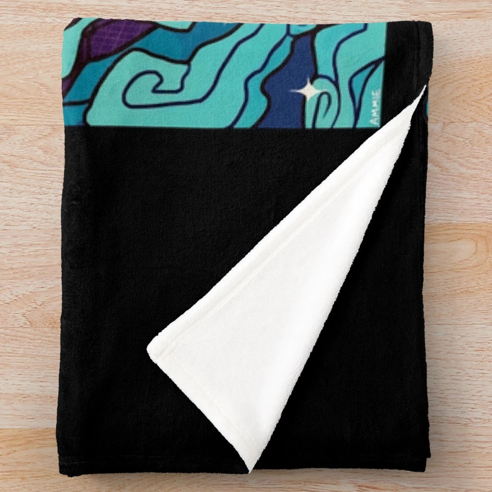 Lovejoy band inspired plush blanket with retro aesthetic