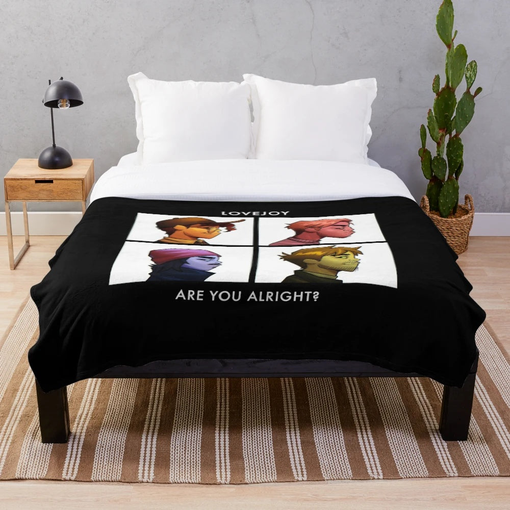 Lovejoy band inspired plush blanket with Wilbur Soot and Lovejoy logo
