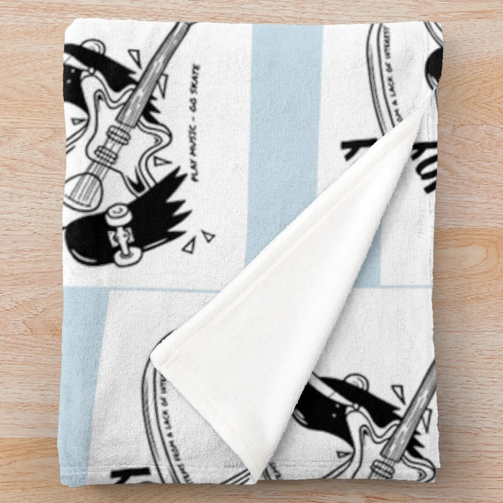 Lovejoy band inspired plush blanket with the band's logo and lyrics
