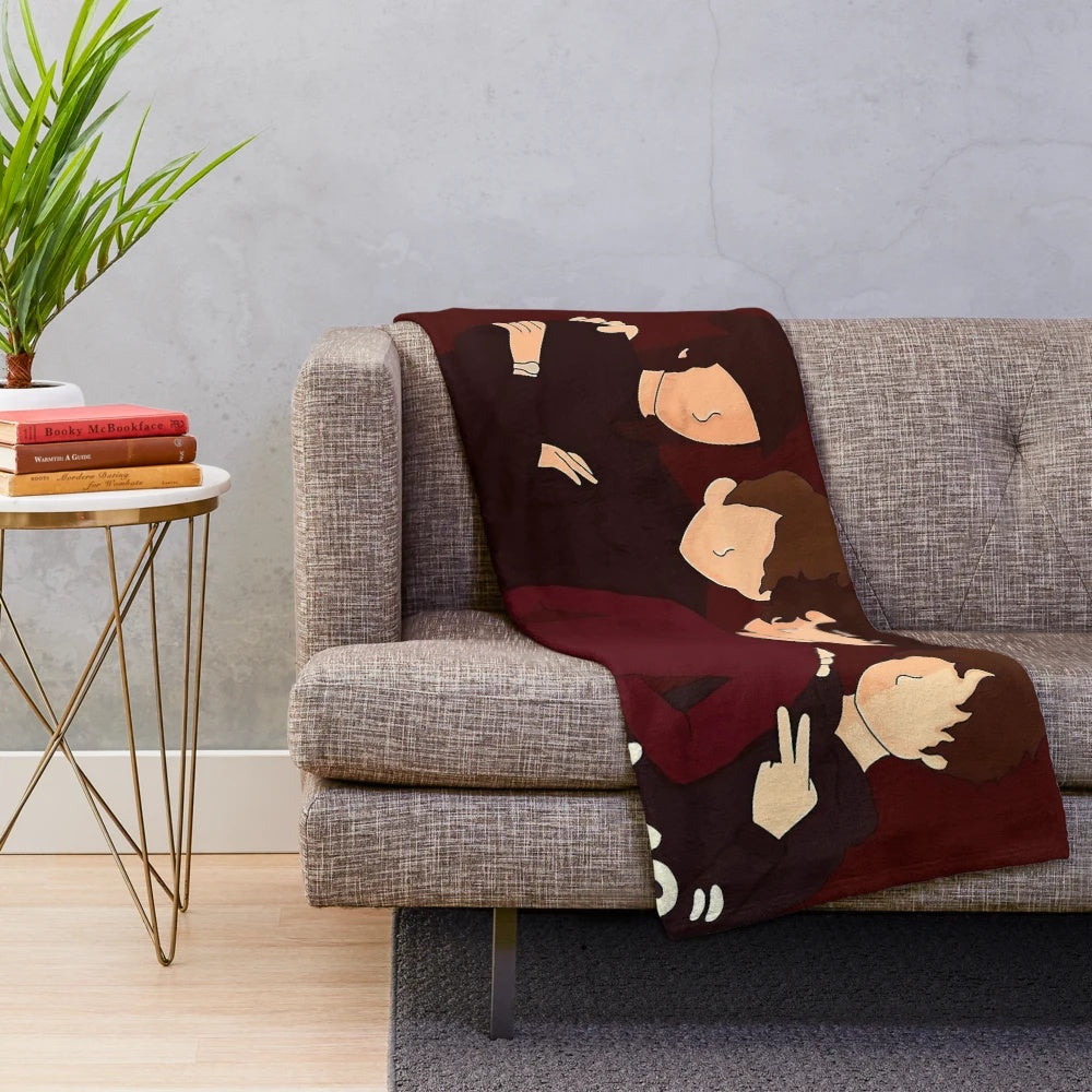 Lovejoy-inspired plush blanket with music album artwork design