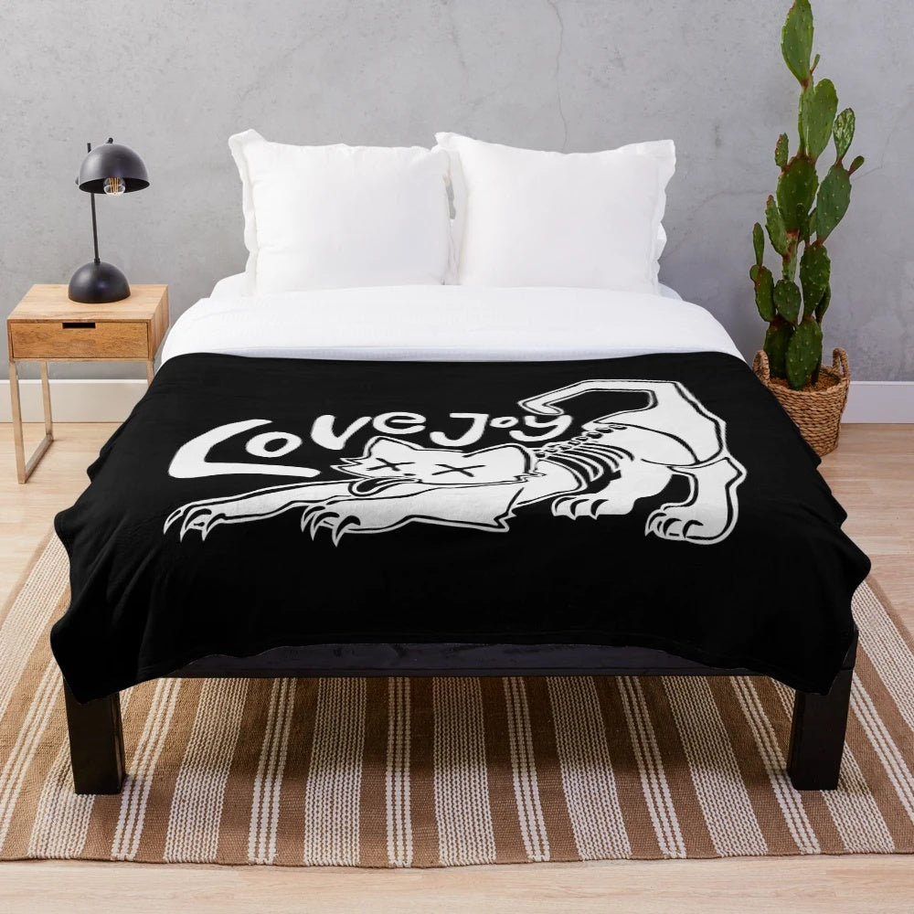 Lovejoy inspired plush blanket featuring the band's logo and colors