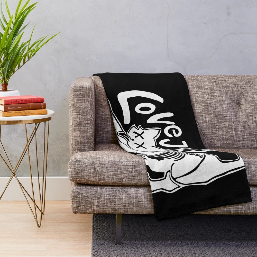 Lovejoy inspired plush blanket featuring the band's logo and colors
