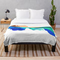 Soft, plush blanket featuring characters and scenes from the Pixar film Luca