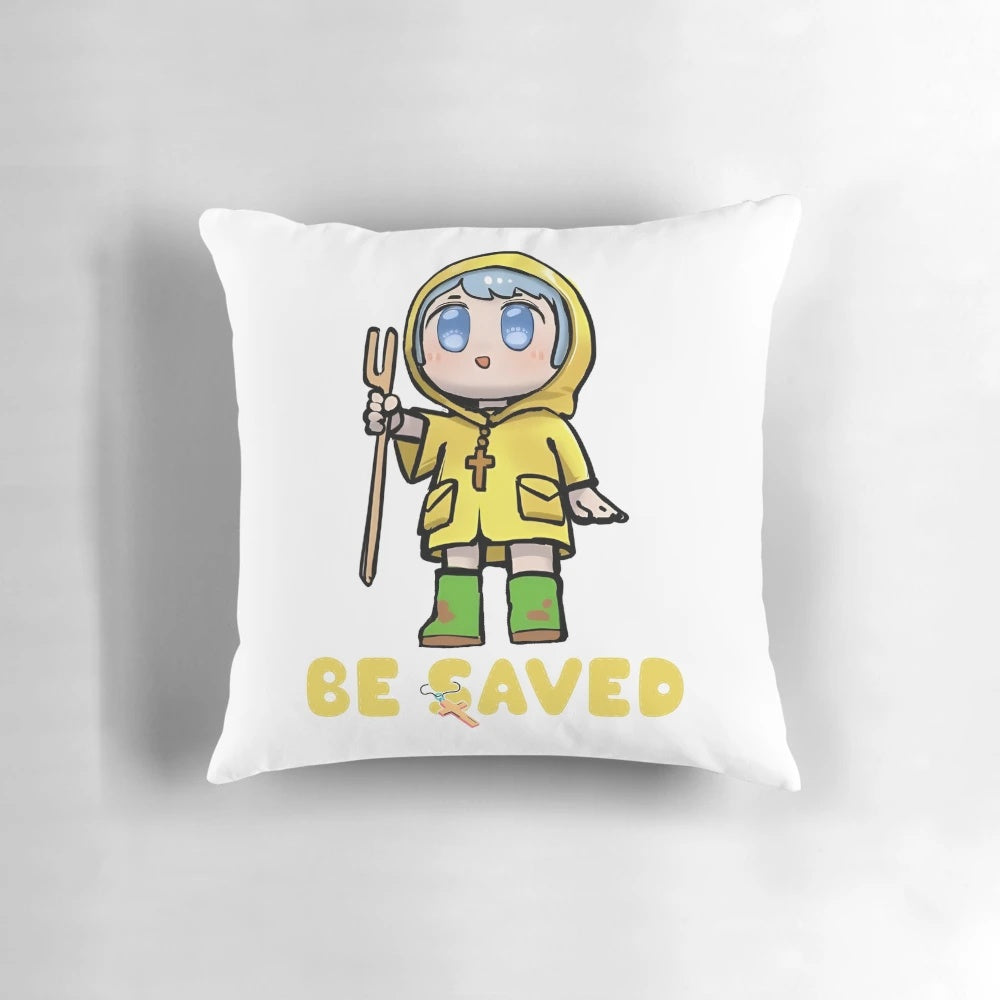 Soft, plush pillow featuring the cute anime-style Vatican mascot character Luce