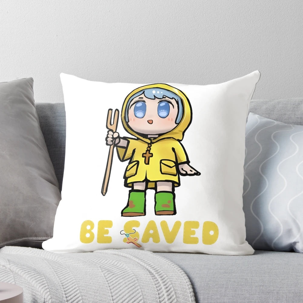 Soft, plush pillow featuring the cute anime-style Vatican mascot character Luce