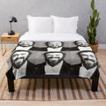 Luciano Pavarotti inspired black and white plush blanket
