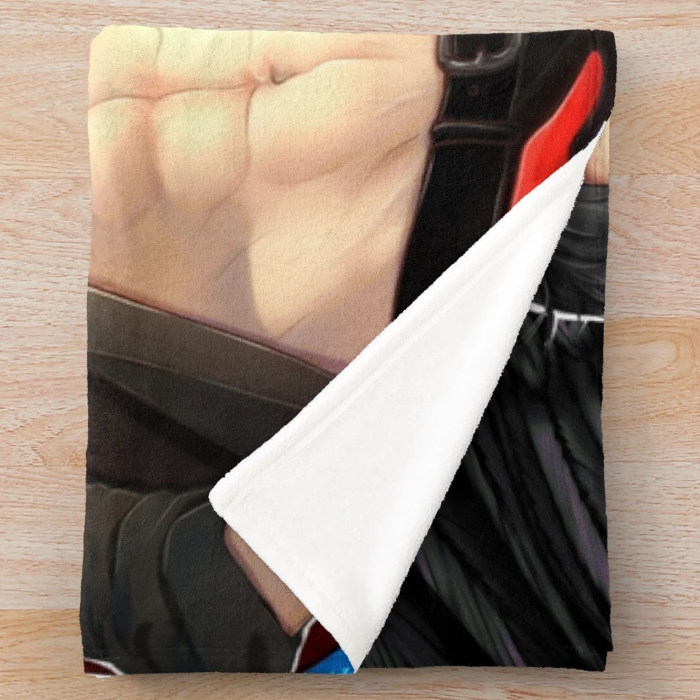 Lucifer-inspired obey me masters plush blanket with demon and fallen angel design