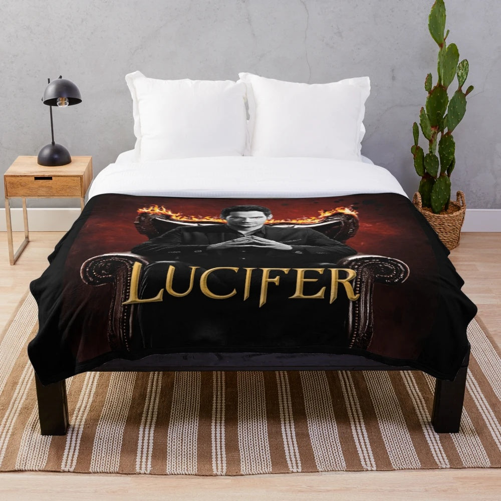 Lucifer-inspired plush blanket featuring Lucifer Morningstar and Chloe Decker
