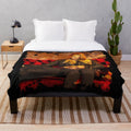 Lucifer-inspired plush blanket with graphic design