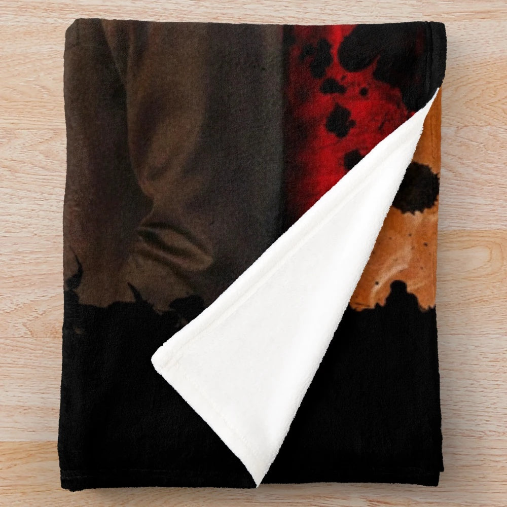 Lucifer-inspired plush blanket with graphic design