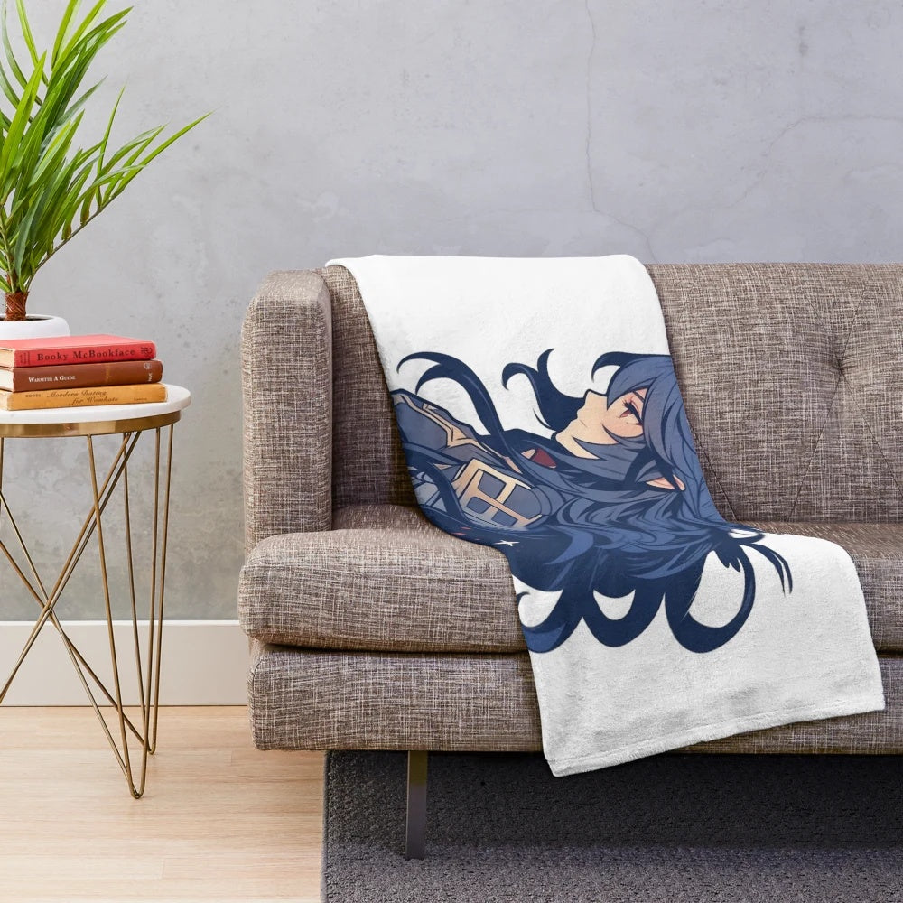 Lucina Portrait Plush Blanket, featuring a cozy and stylish anime-inspired design