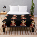 Luffy inspired plush blanket featuring the beloved Straw Hat Pirates from One Piece anime