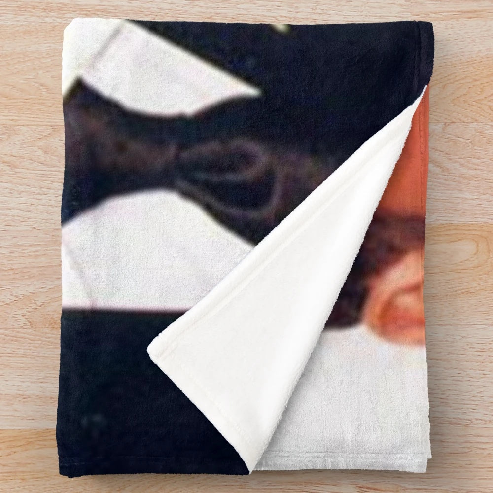 Luismi-Inspired Plush Blanket featuring an abstract portrait of Mexican singer Luis Miguel