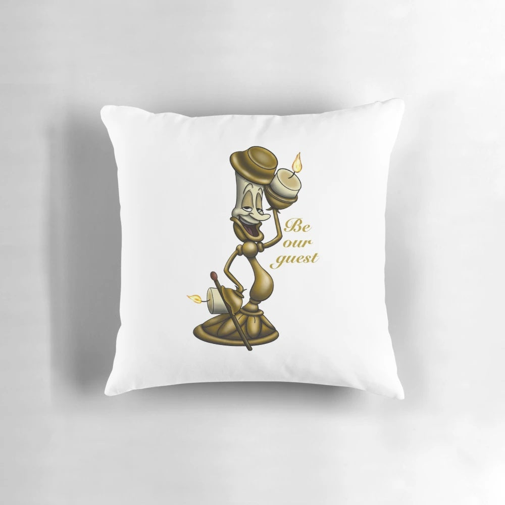 Lumiere 'Be Our Guest' Disney Inspired Decorative Pillow