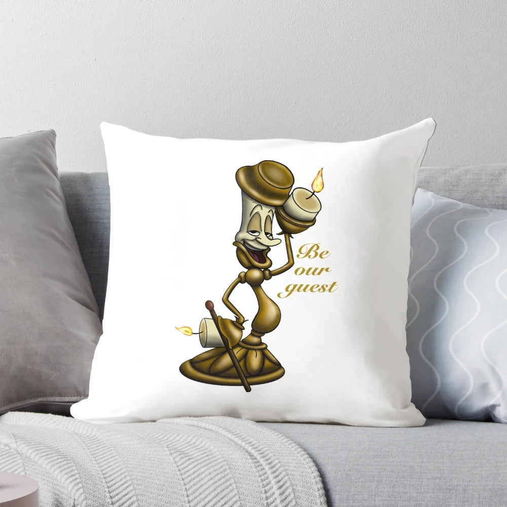 Lumiere 'Be Our Guest' Disney Inspired Decorative Pillow
