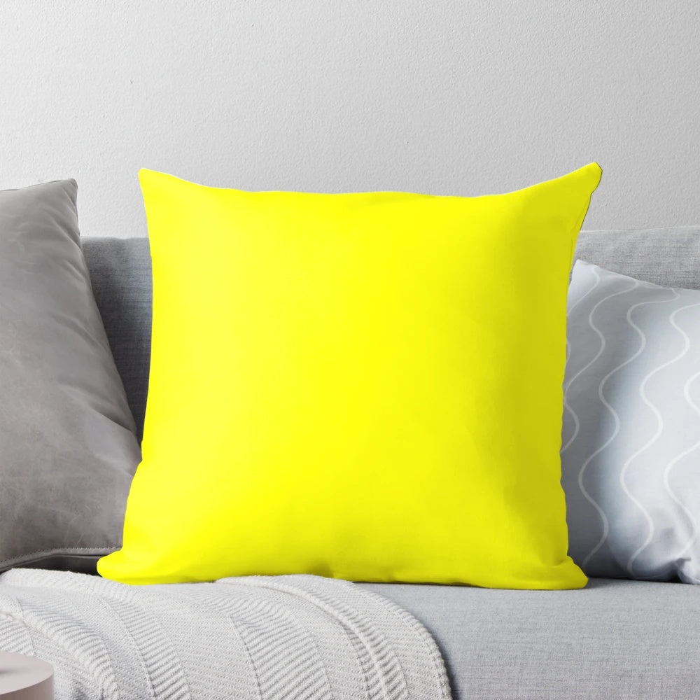 Bright fluorescent neon yellow accent pillow