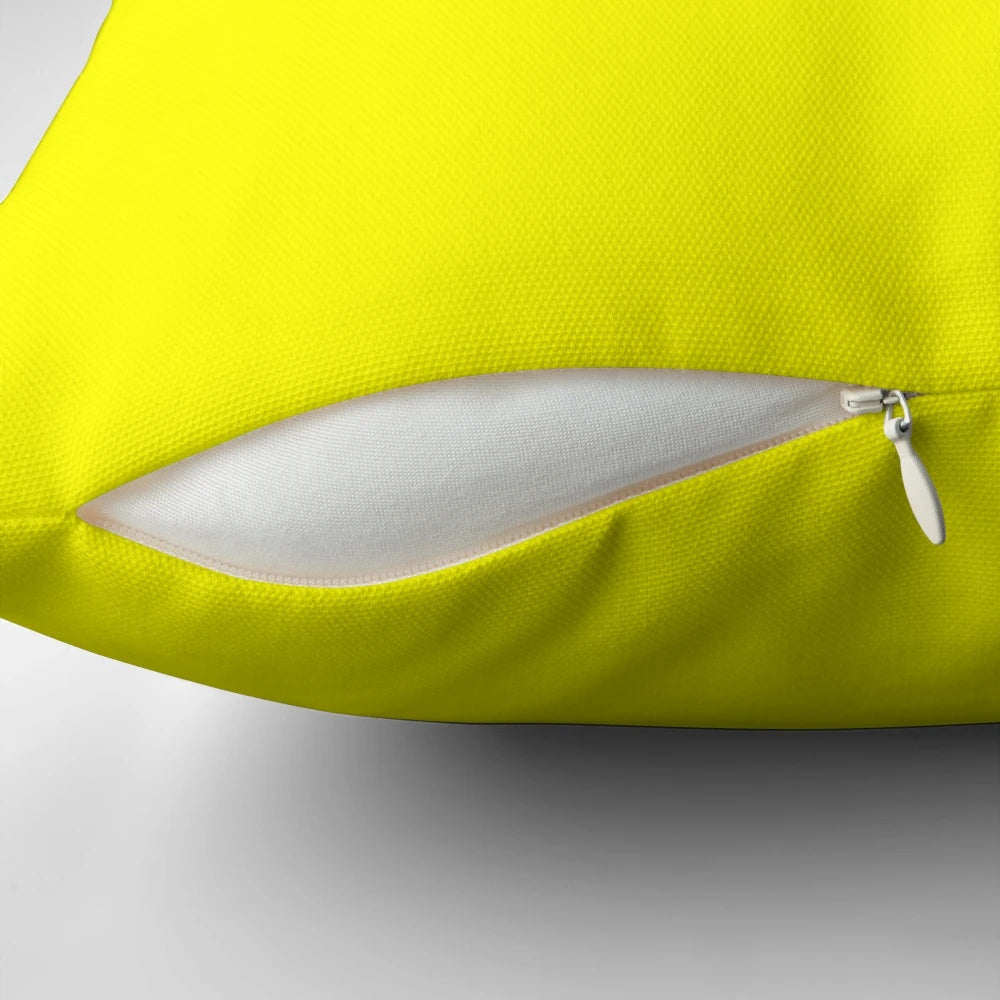 Bright fluorescent neon yellow accent pillow