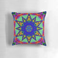 A vibrant, glowing pillow featuring a mesmerizing psychedelic mandala design that evokes a sense of freedom and magic.
