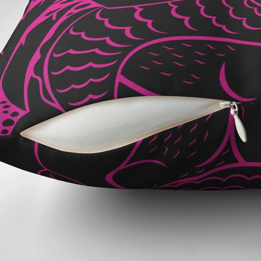 Vibrant sunset-themed pillow featuring a sailor daddy design, perfect for LGBTQ+ home decor