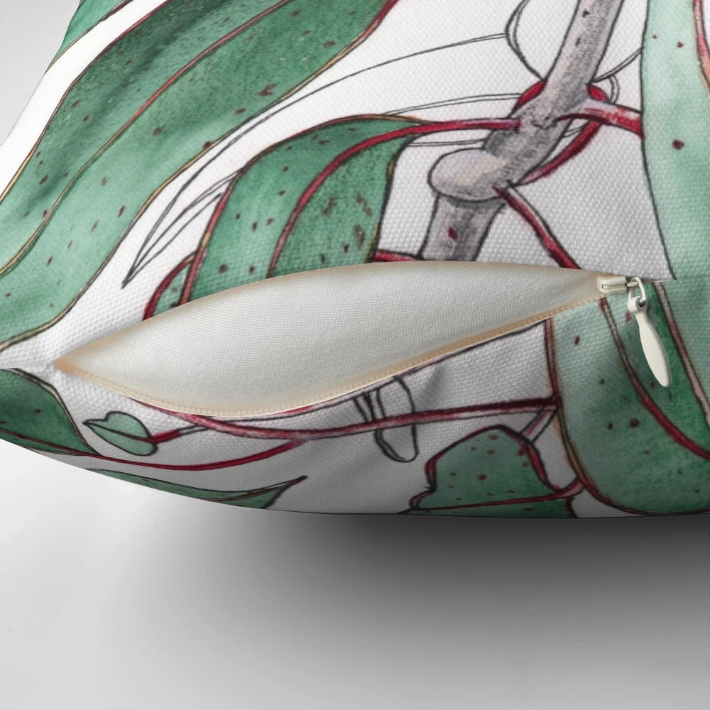 Vibrant watercolor illustration of eucalyptus gum leaves, showcasing the natural beauty of Australian flora.