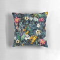 Vibrant botanical print pillow featuring a lush, tropical garden design for nature-inspired home décor