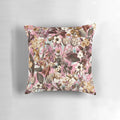 Vibrant natural summer pattern pillow with tropical botanical design