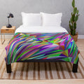 Colorful abstract diamond pattern plush blanket