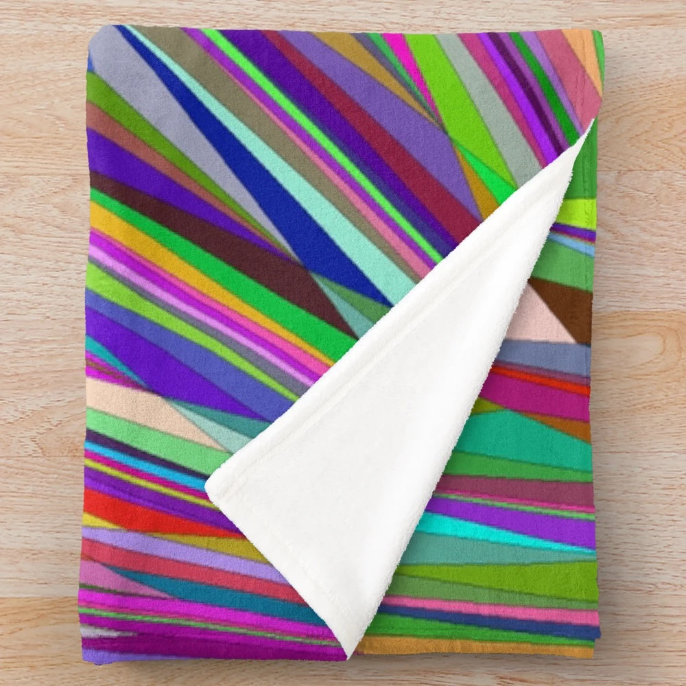 Colorful abstract diamond pattern plush blanket