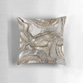 Luxurious abstract marble-patterned pillow in shades of pearl and gold
