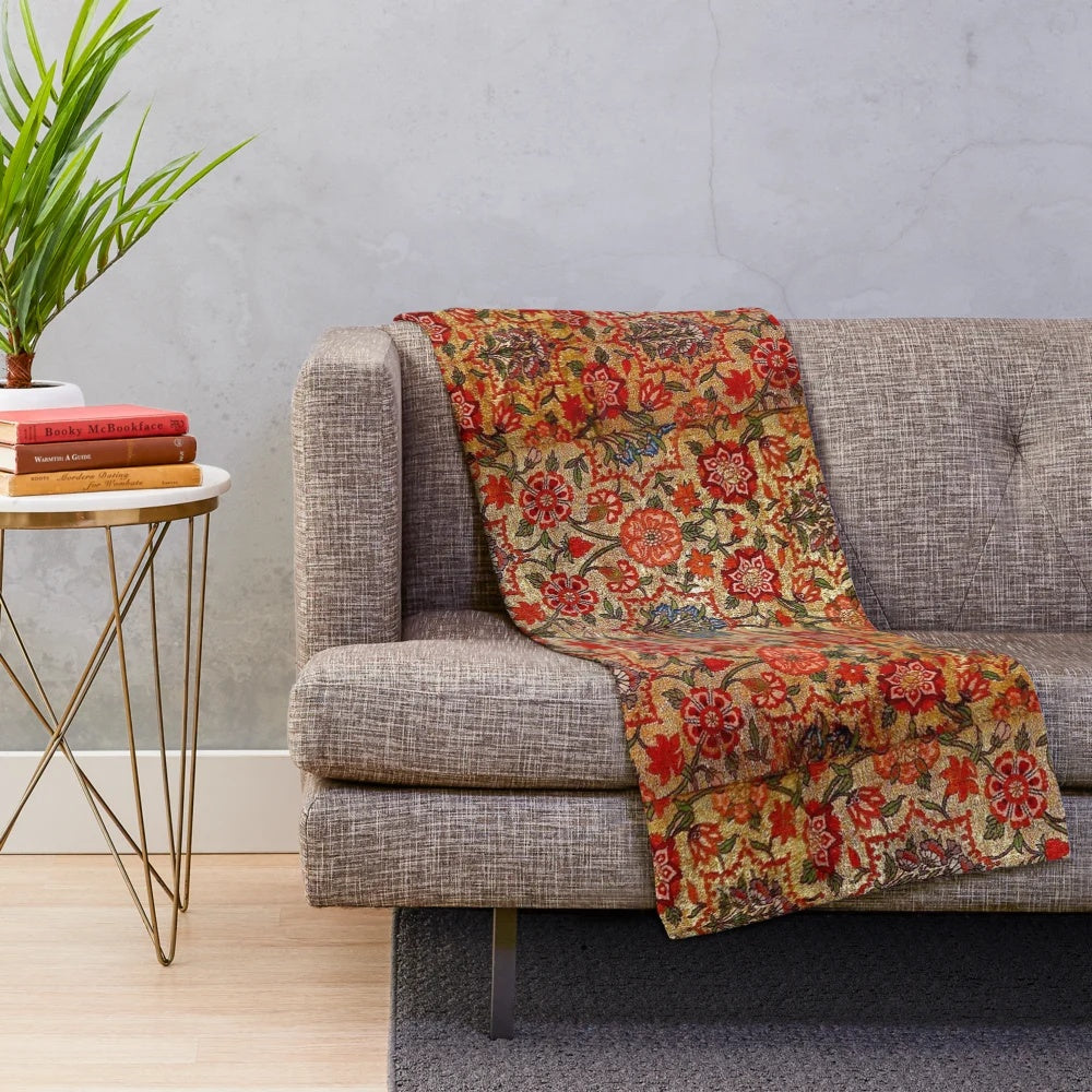 Plush blanket featuring an ancient Turkish tapestry design