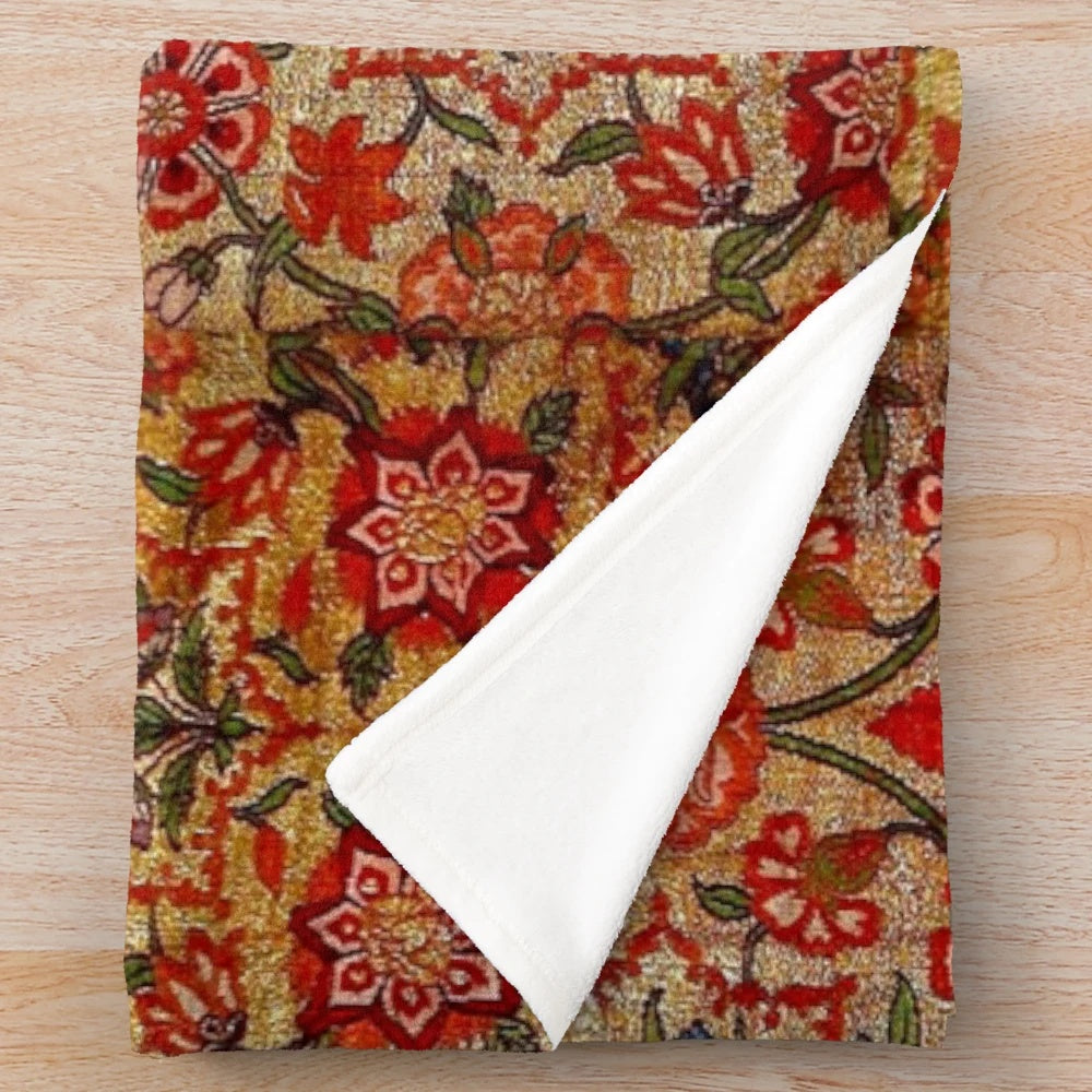 Plush blanket featuring an ancient Turkish tapestry design