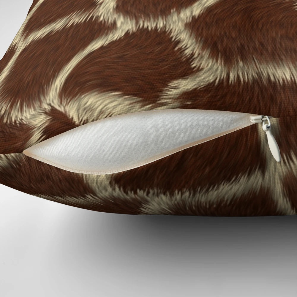 Giraffe print pillow, soft and plush animal skin design for home decor