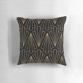 Elegant gold and black art deco pattern decorative pillow