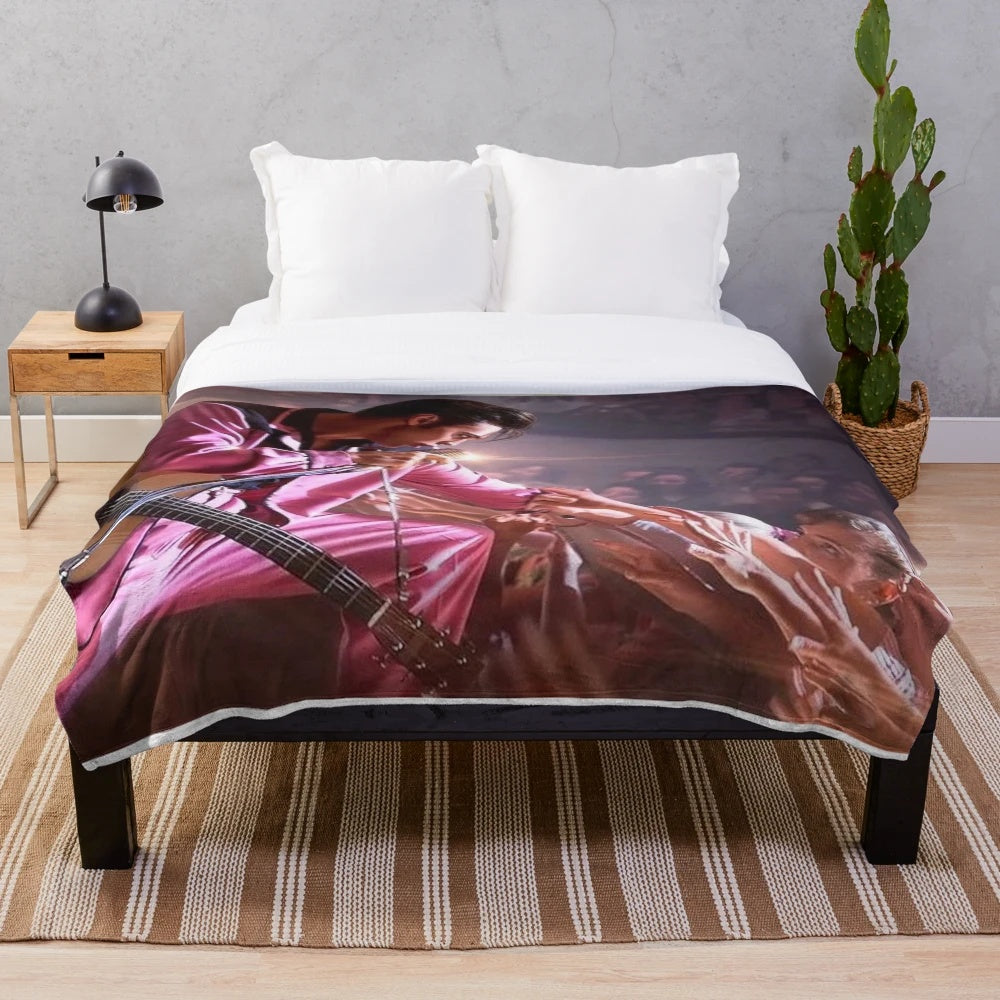 Soft and cozy plush blanket featuring a stylized image of actor Austin Butler