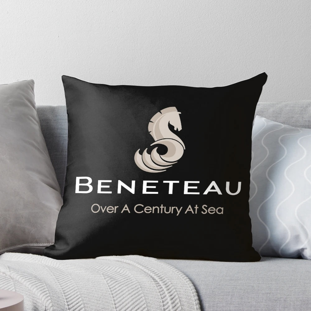 High-quality Beneteau sailboat logo decorative pillow for yacht and boat enthusiasts