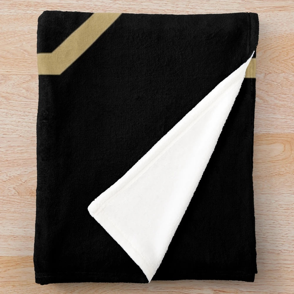 Soft and Luxurious Black and Gold Plush Blanket