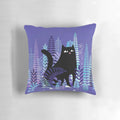 A lush, nature-inspired black cat ferns pillow for a cozy, stylish home.