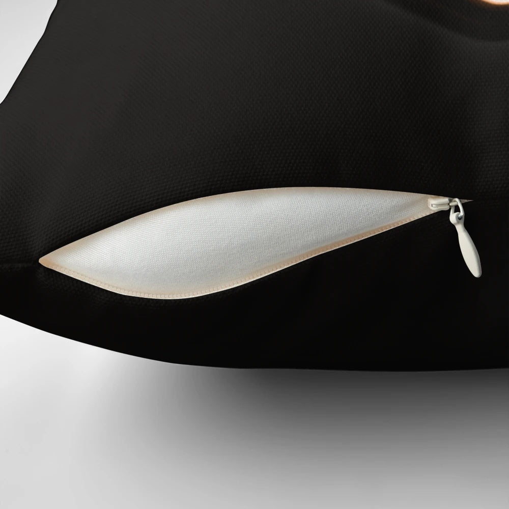 Black Lamborghini logo printed on a plush, high-quality pillow