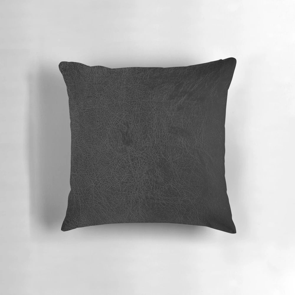 Elegant black leather pillow for comfortable and chic home accents