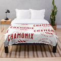 Chamonix Mont Blanc inspired plush blanket for cozy winters